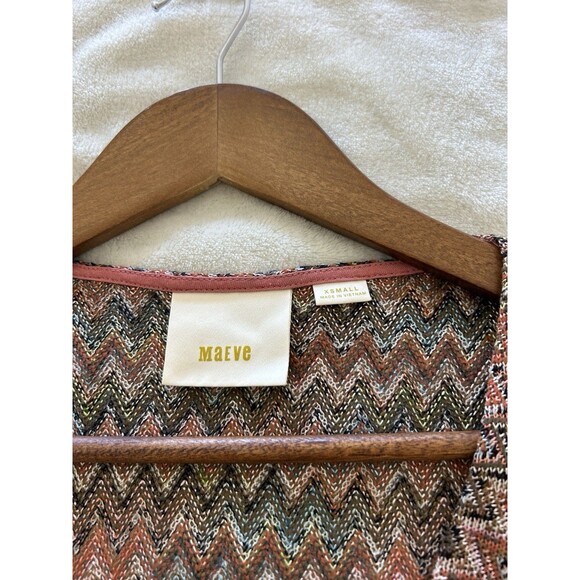 Anthropologie Maeve Womens Dress Extra Small Oversized Chevron Knit Flowy Fall - Picture 10 of 11
